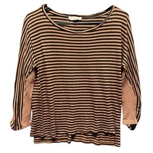 Buckle Gilded Intent Striped Basic Top Size Small